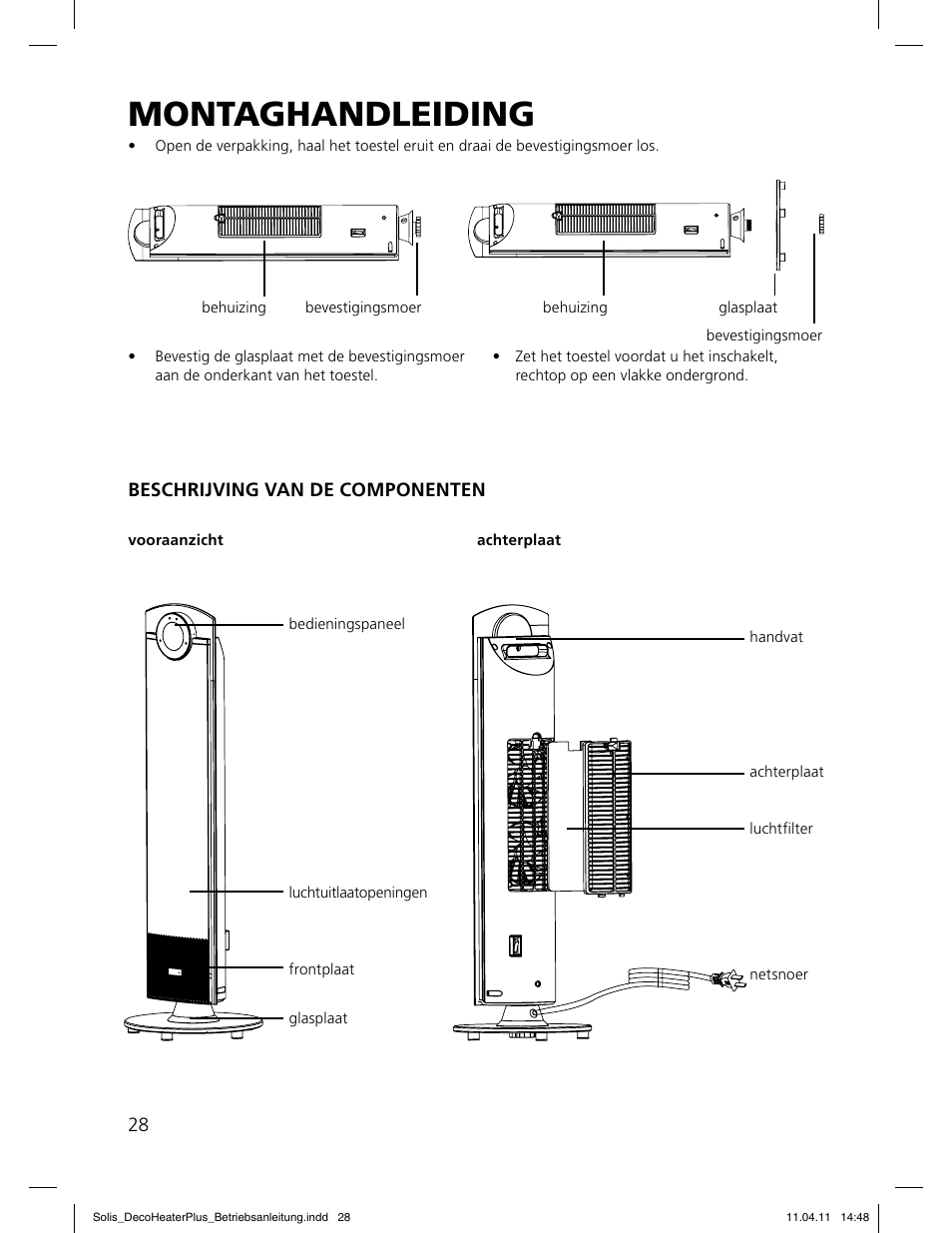 M o ntagh andleiding | SOLIS Deco Heater Plus User Manual | Page 28 / 34
