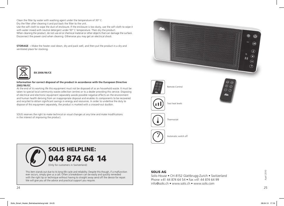 Solis helpline | SOLIS Smart Heater User Manual | Page 13 / 18