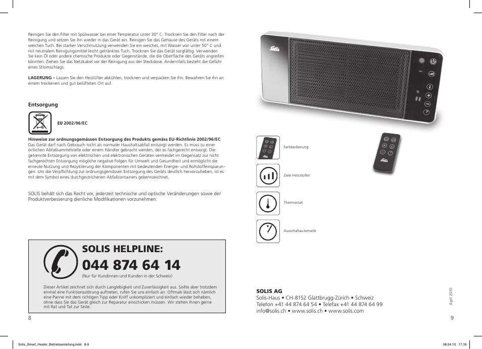 Solis helpline | SOLIS Smart Heater User Manual | Page 5 / 18