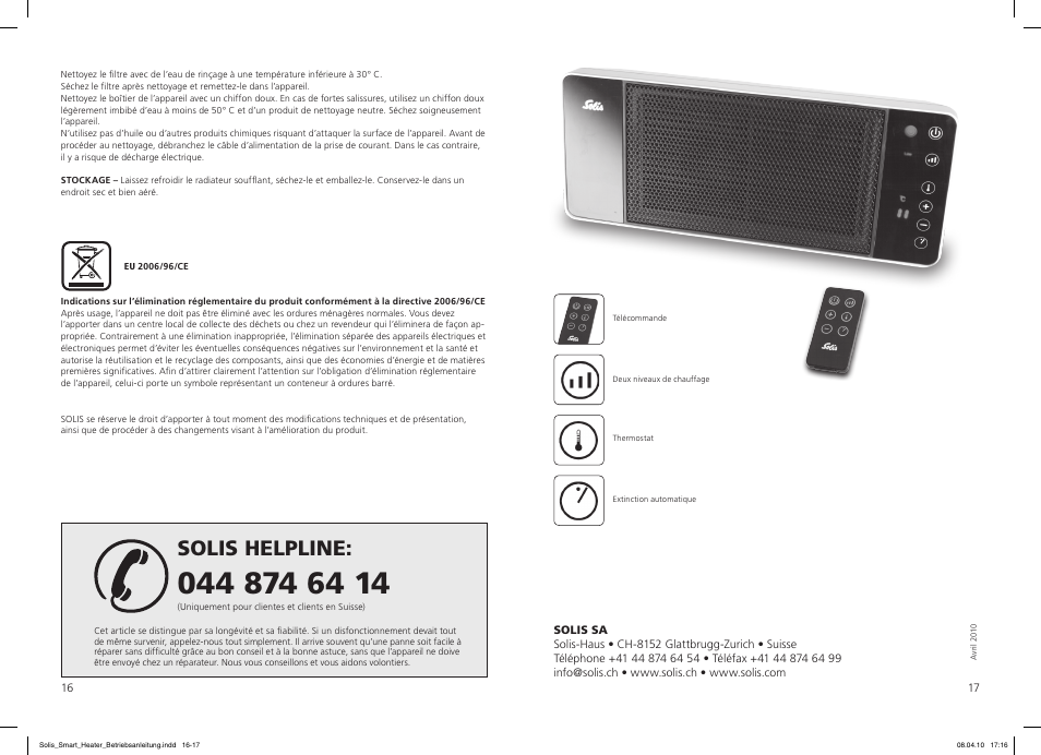 Solis helpline | SOLIS Smart Heater User Manual | Page 9 / 18