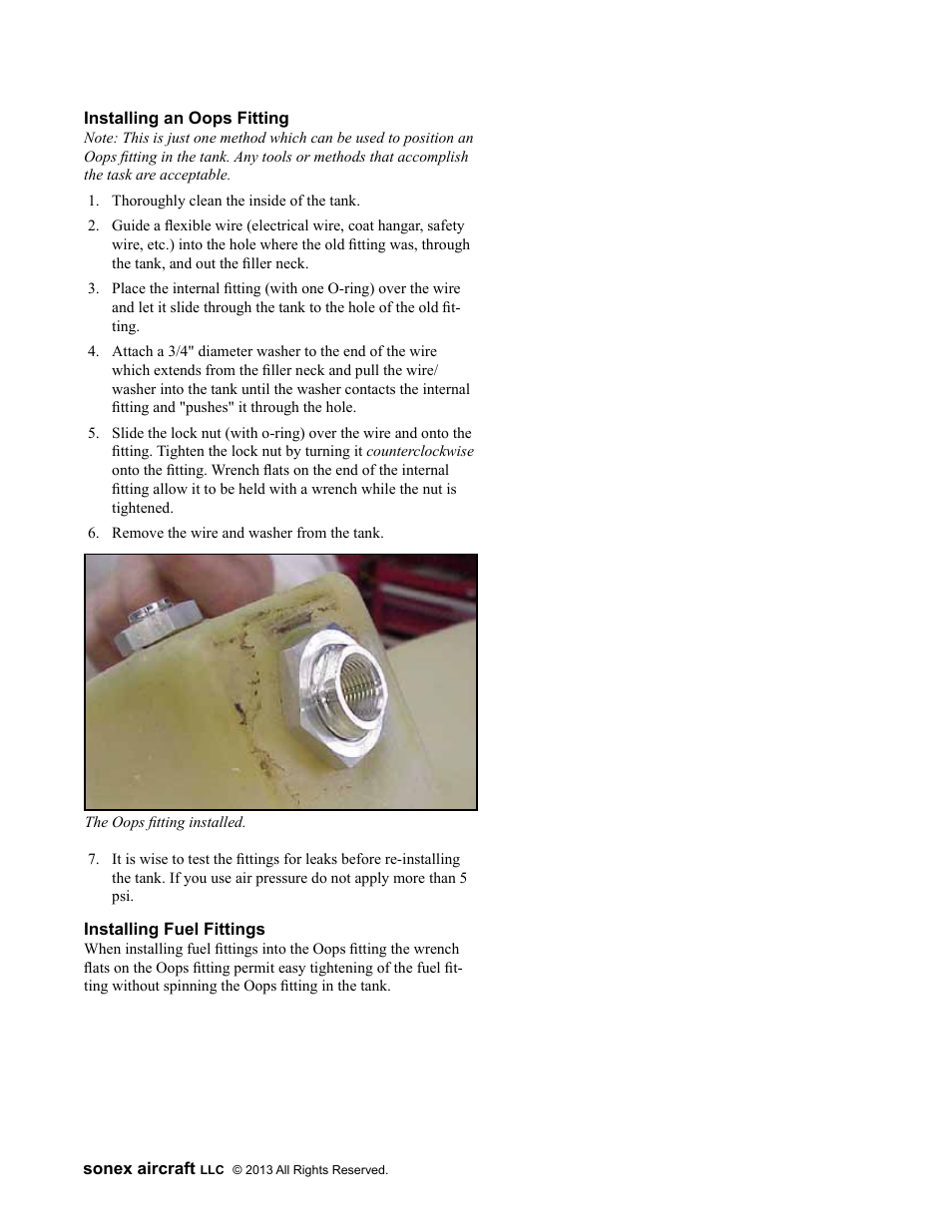 Sonex Oops Fittings Installation Instructions User Manual | Page 2 / 2