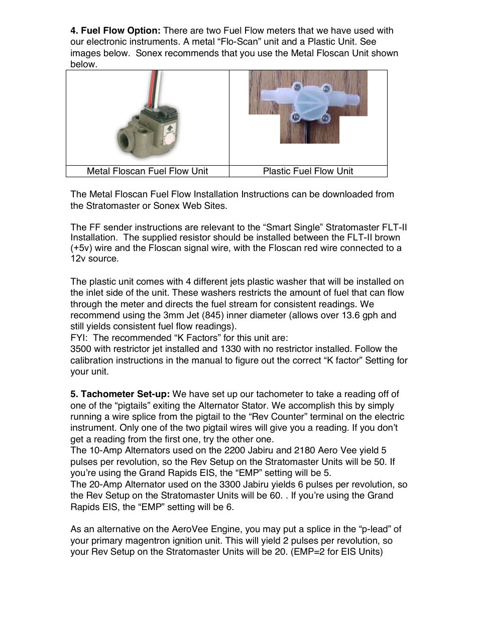 Sonex Electric Instrument Installation Instructions User Manual | Page 3 / 4