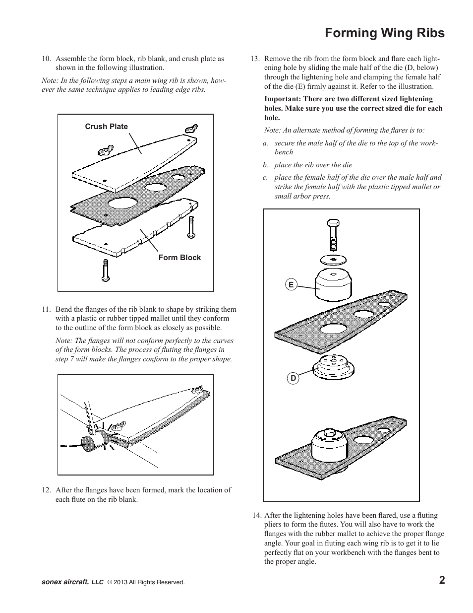 Forming wing ribs | Sonex Wing Rib Forming Instructions (Scratch Building) User Manual | Page 2 / 2