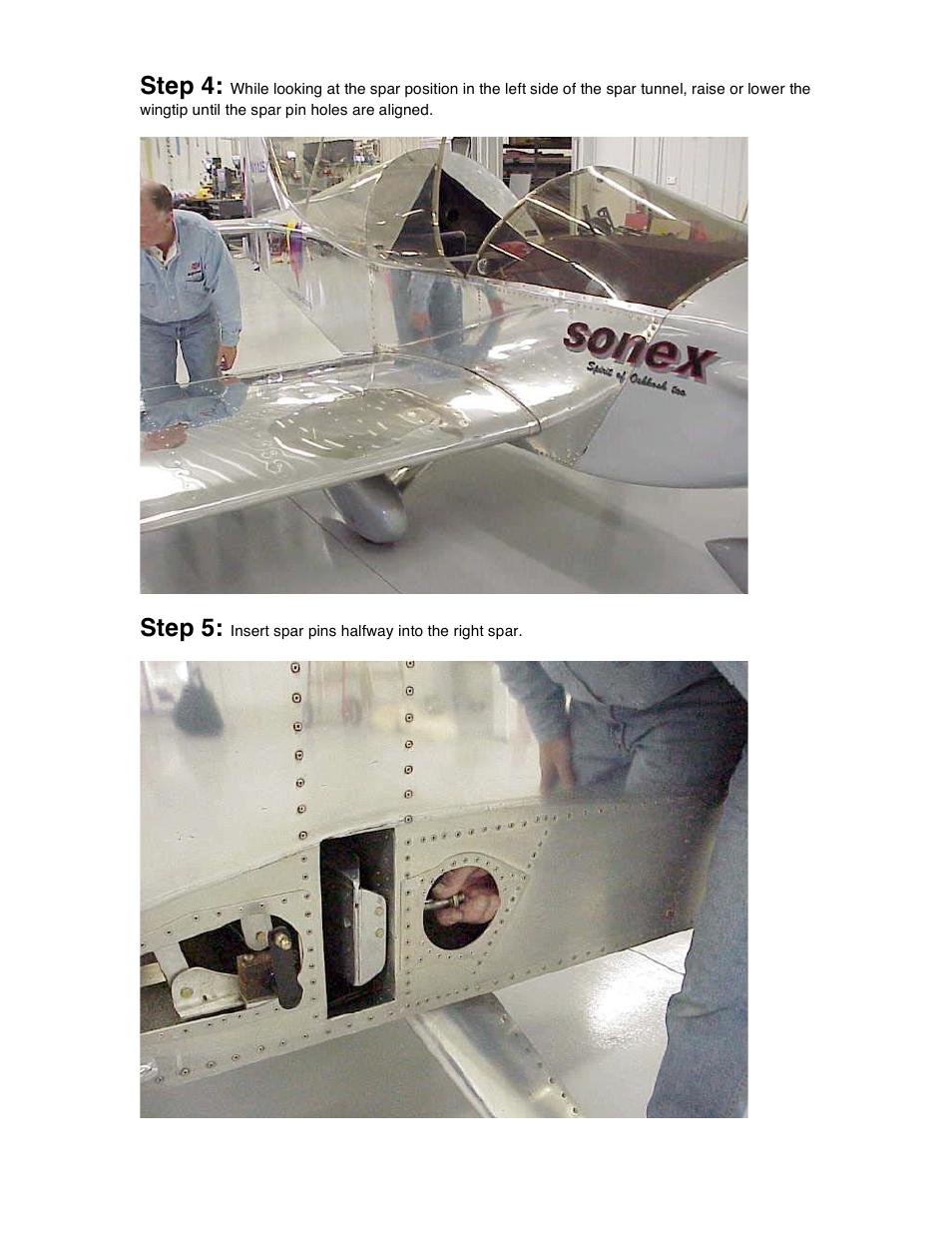 Step 4, Step 5 | Sonex Wing Installation/Removal Instructions User Manual | Page 3 / 12