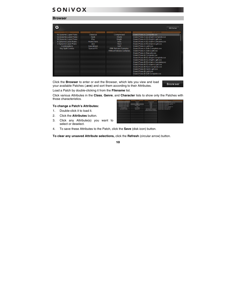 Browser | SONiVOX Eighty Eight Ensemble User Manual | Page 10 / 22