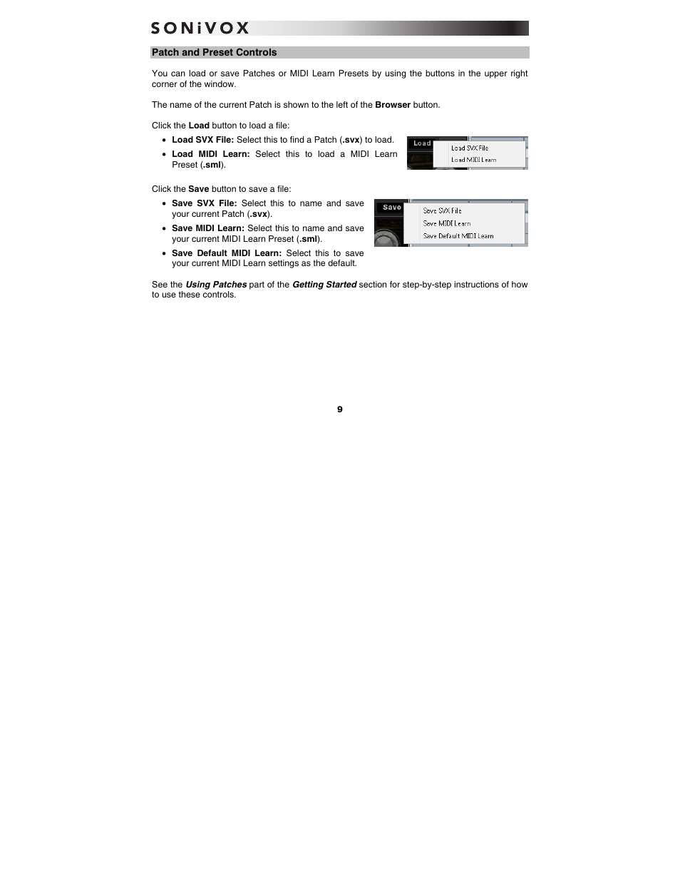 Patch and preset controls | SONiVOX Eighty Eight Ensemble User Manual | Page 9 / 22