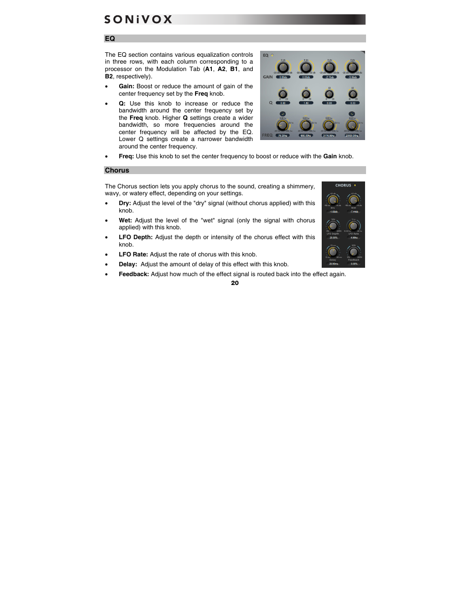 Chorus | SONiVOX Vocalizer Pro User Manual | Page 20 / 25