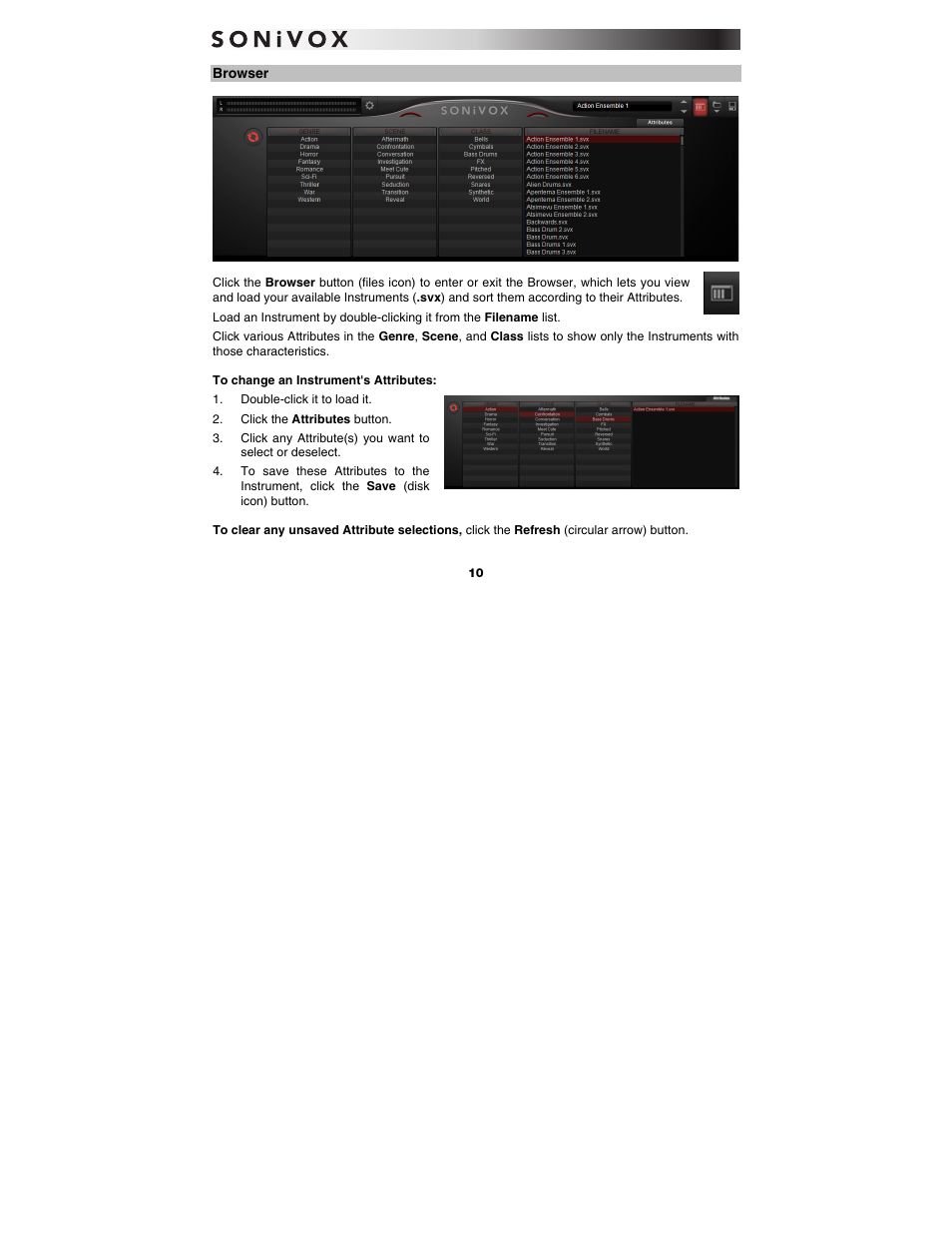 Browser | SONiVOX Big Bang Cinematic Percussion User Manual | Page 10 / 26