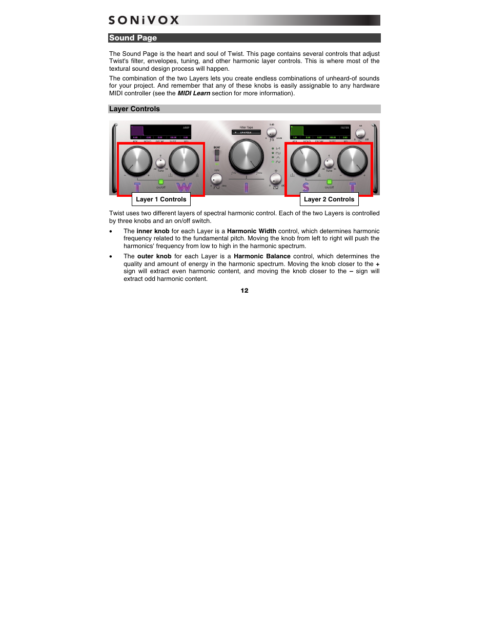 Layer controls | SONiVOX Twist User Manual | Page 12 / 31