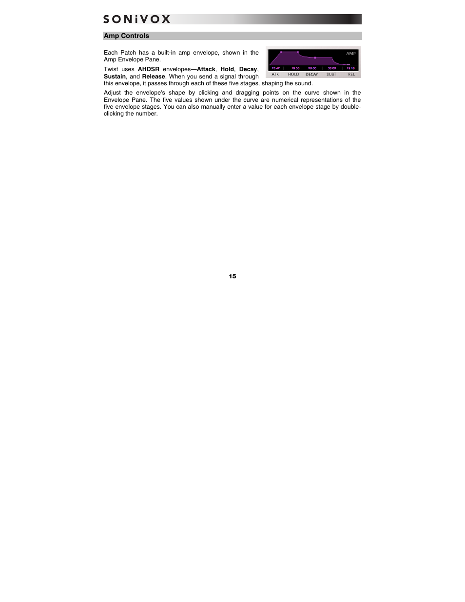 Amp controls | SONiVOX Twist User Manual | Page 15 / 31
