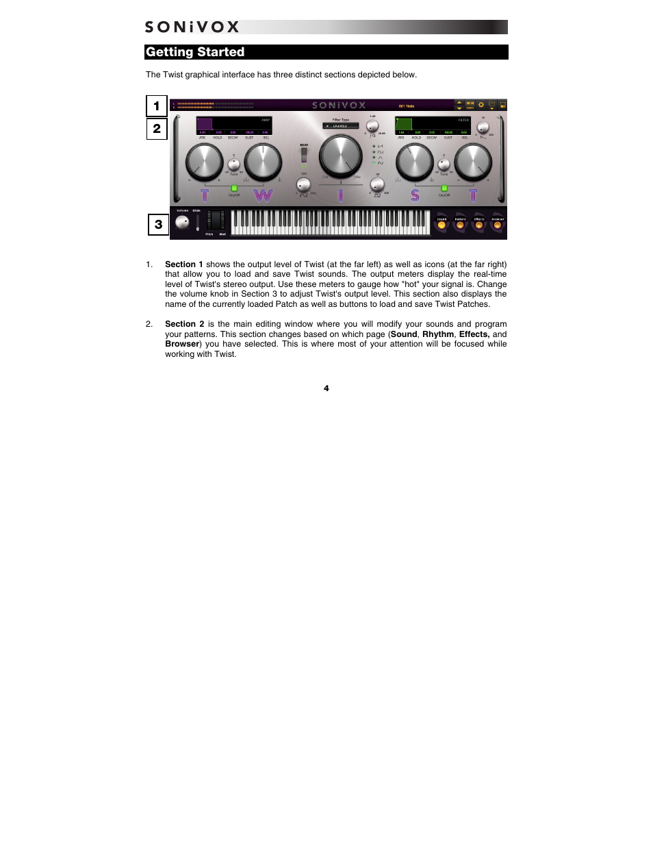 Getting started | SONiVOX Twist User Manual | Page 4 / 31