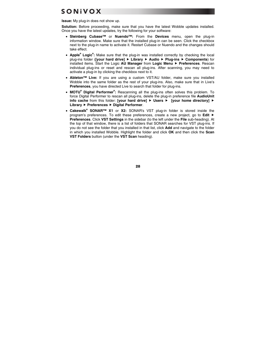 SONiVOX Wobble User Manual | Page 28 / 30