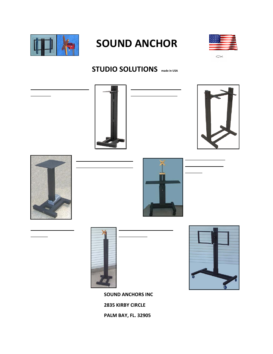 Sound anchor, Studio solutions | Sound Anchors ADJ2 User Manual | Page 6 / 6