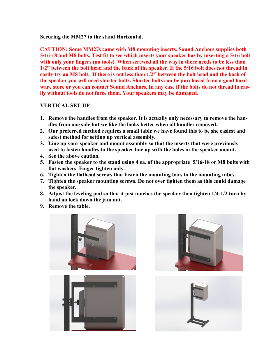Sound Anchors BAREFOOT STUDIO MONITOR STAND User Manual | Page 8 / 11