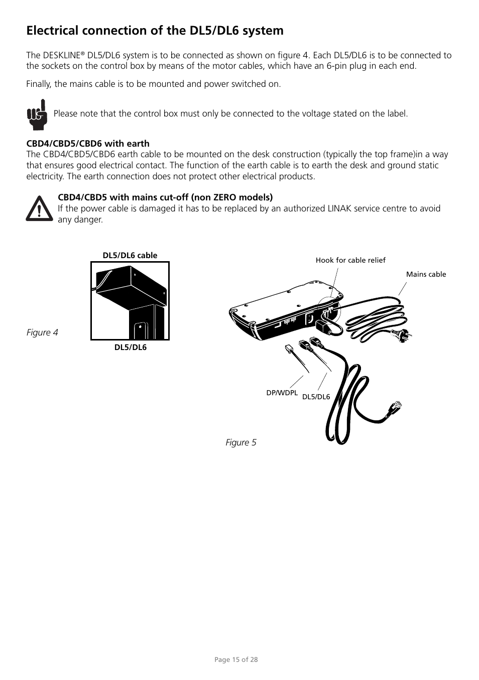 Electrical connection of the dl5/dl6 system | Sound Anchors DL5 system User Manual | Page 15 / 28