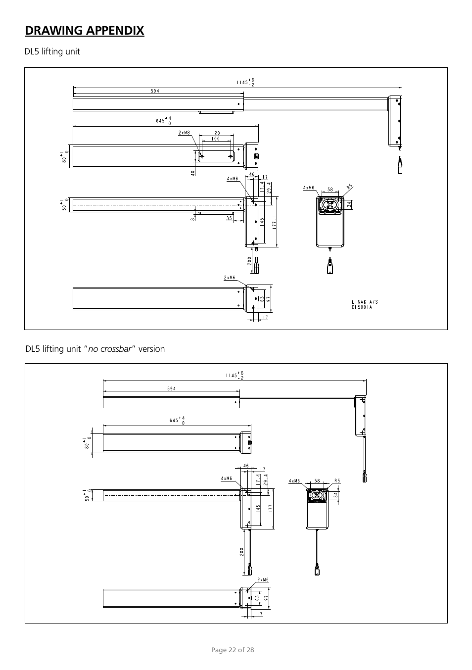 Drawing appendix | Sound Anchors DL5 system User Manual | Page 22 / 28