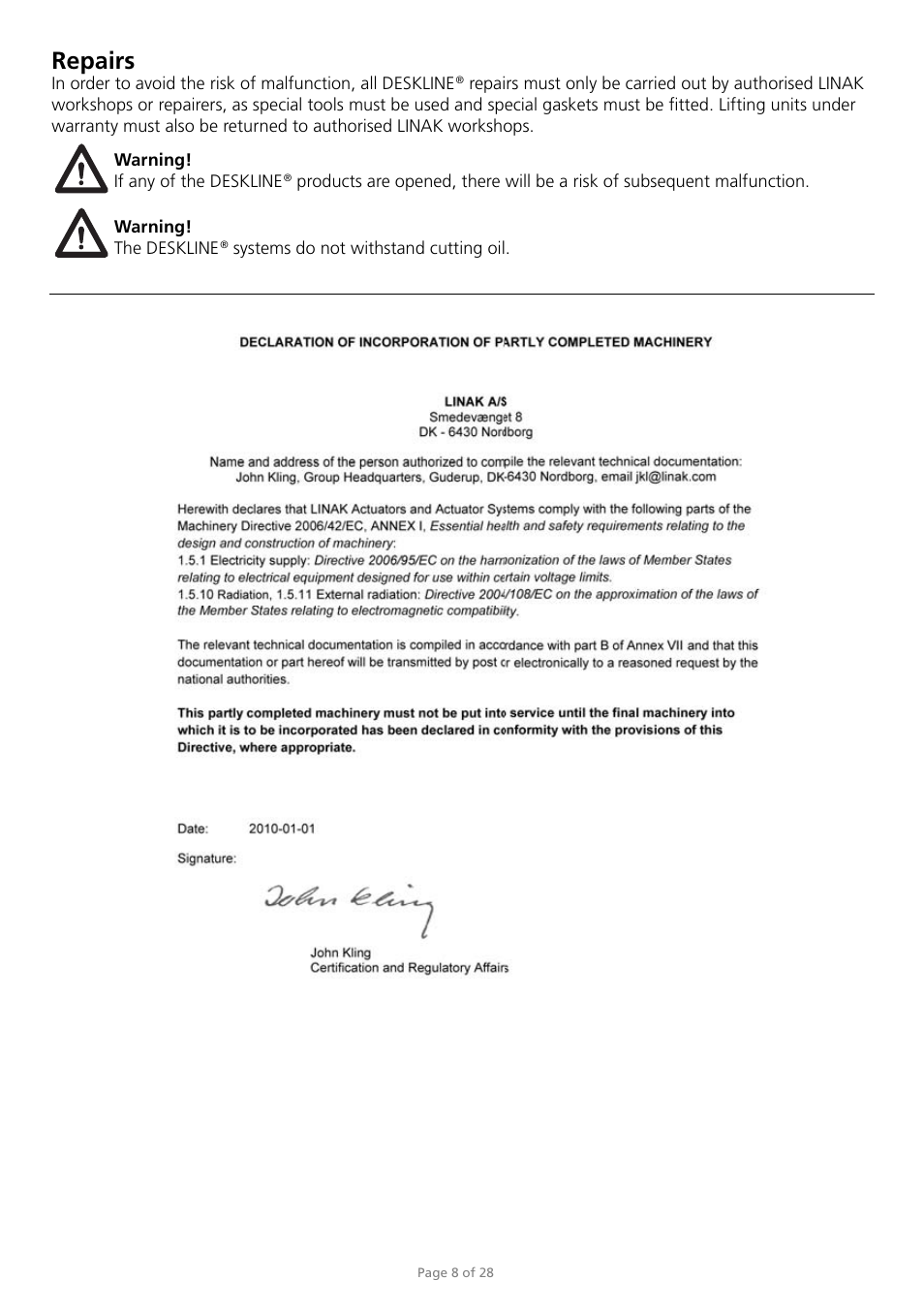 Repairs | Sound Anchors DL5 system User Manual | Page 8 / 28