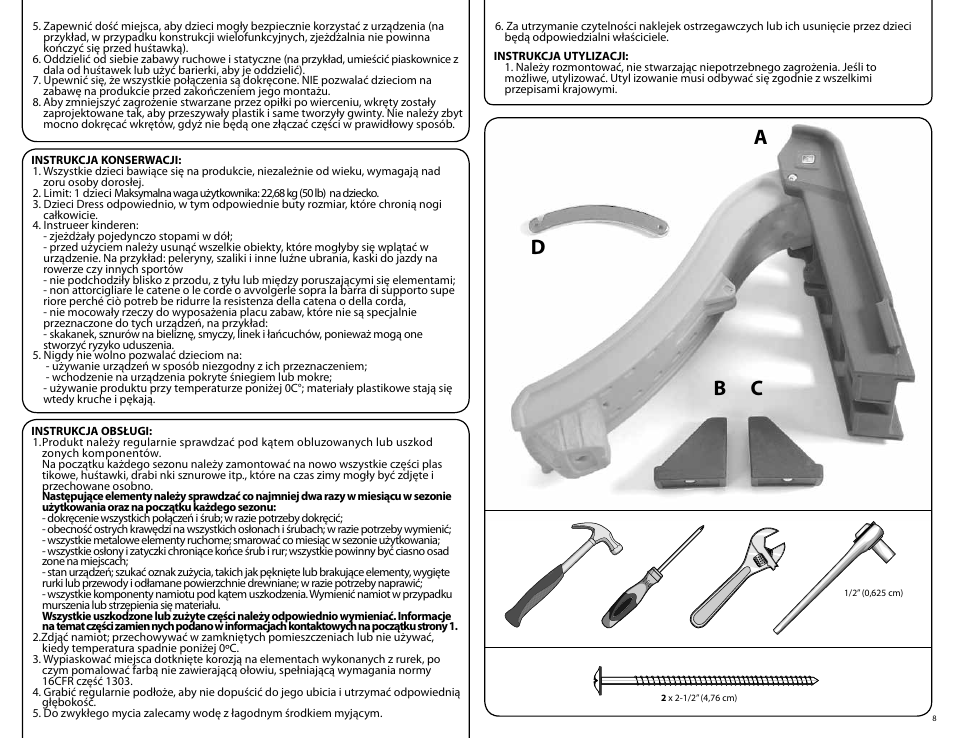 Ad b c | Step2 Naturally Playful® Big Folding Slide User Manual | Page 8 / 13