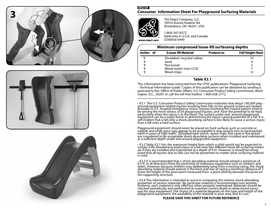 Step2 Play & Fold Jr. Slide User Manual | Page 9 / 12