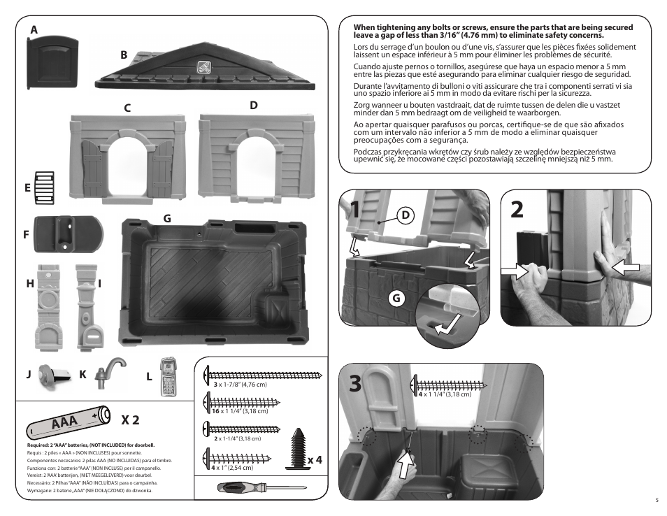 Aaa x 2 | Step2 Neat & Tidy Cottage II User Manual | Page 5 / 8