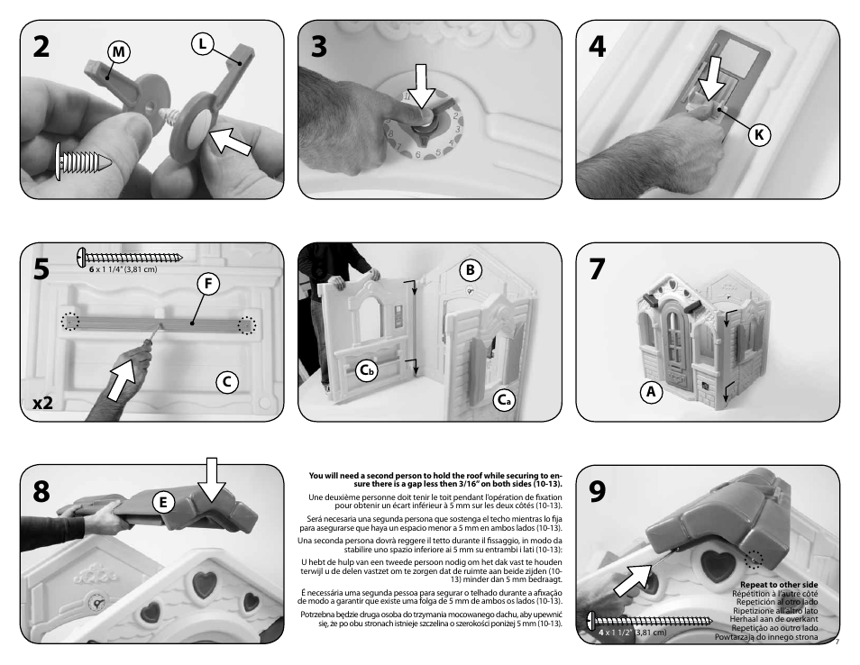 Step2 Sweetheart Playhouse User Manual | Page 7 / 9