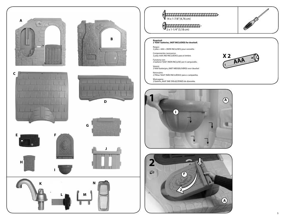 Aaa x 2 | Step2 Naturally Playful® Countryside Cottage User Manual | Page 5 / 8