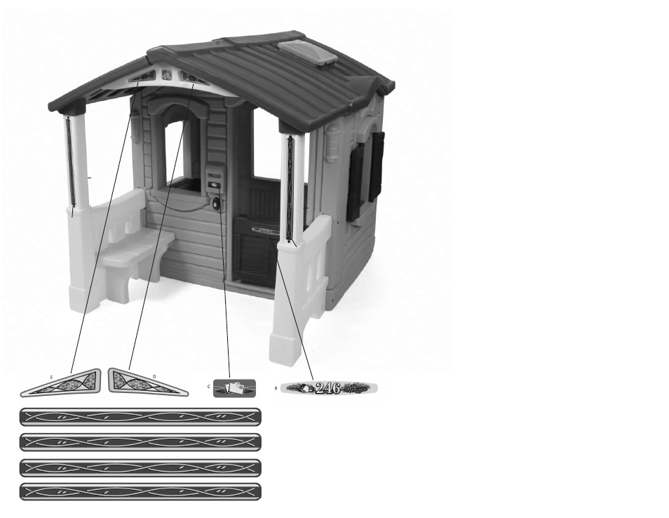 Decal placement | Step2 Naturally Playful® Front Porch Playhouse User Manual | Page 7 / 8
