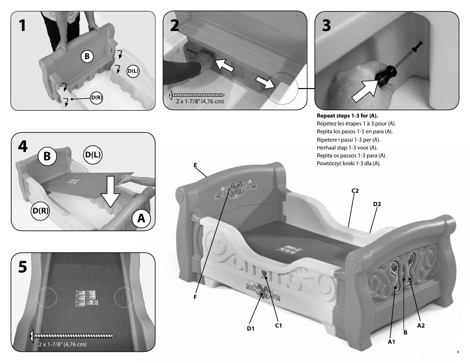 Step2 Pretty Play Girls Playhouse & Toddler Bed Combo User Manual | Page 15 / 15