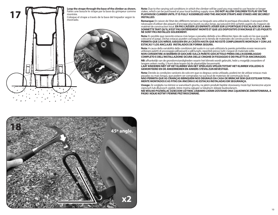 45º angle | Step2 Naturally Playful® Cottage Combo User Manual | Page 33 / 36