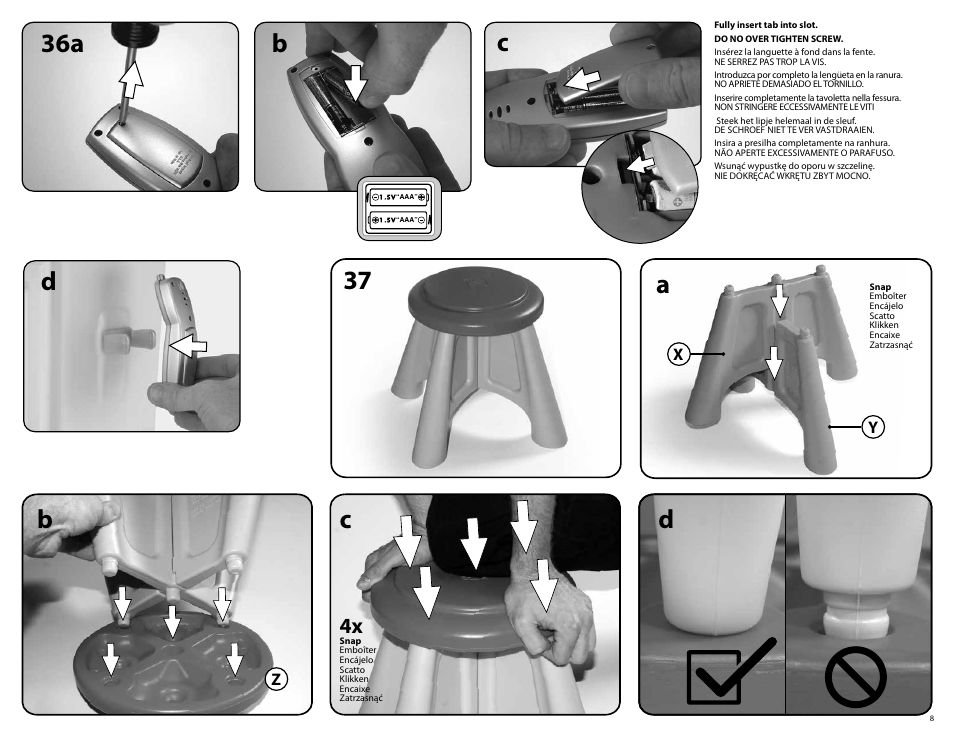 Ac b, D36a b | Step2 LifeStyle™ Grand Walk-In Kitchen User Manual | Page 8 / 9
