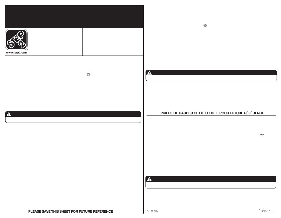 Step2 Fresh Market Kitchen User Manual | 13 pages