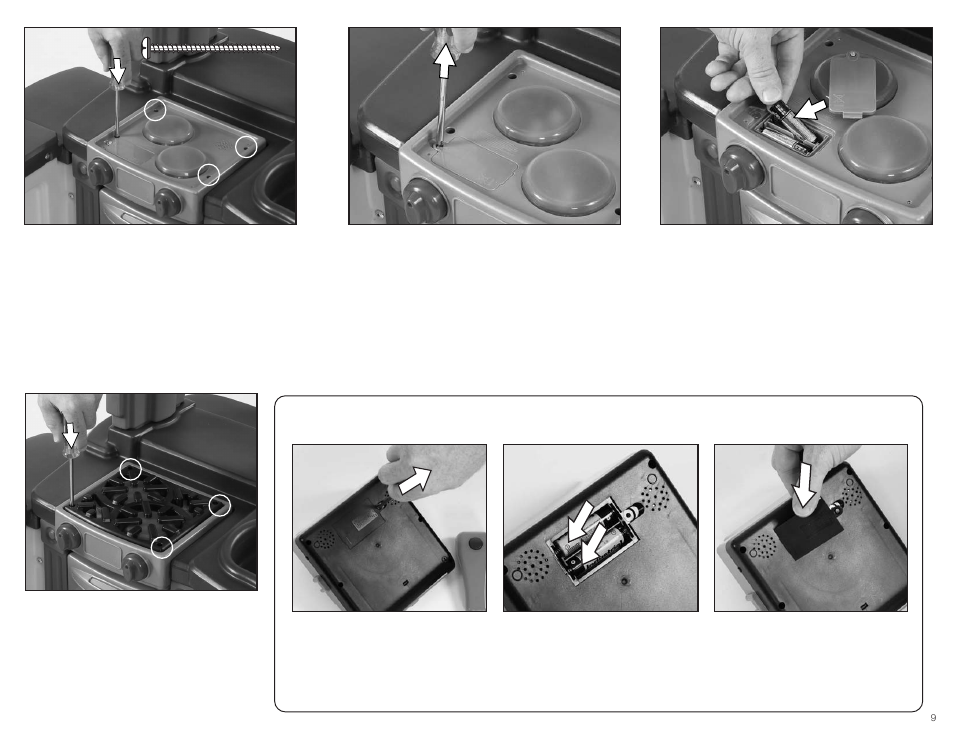 Cash register battery installation | Step2 Fresh Market Kitchen User Manual | Page 9 / 13