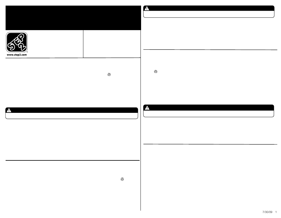 Step2 LifeStyle™ New Traditions Kitchen User Manual | 5 pages