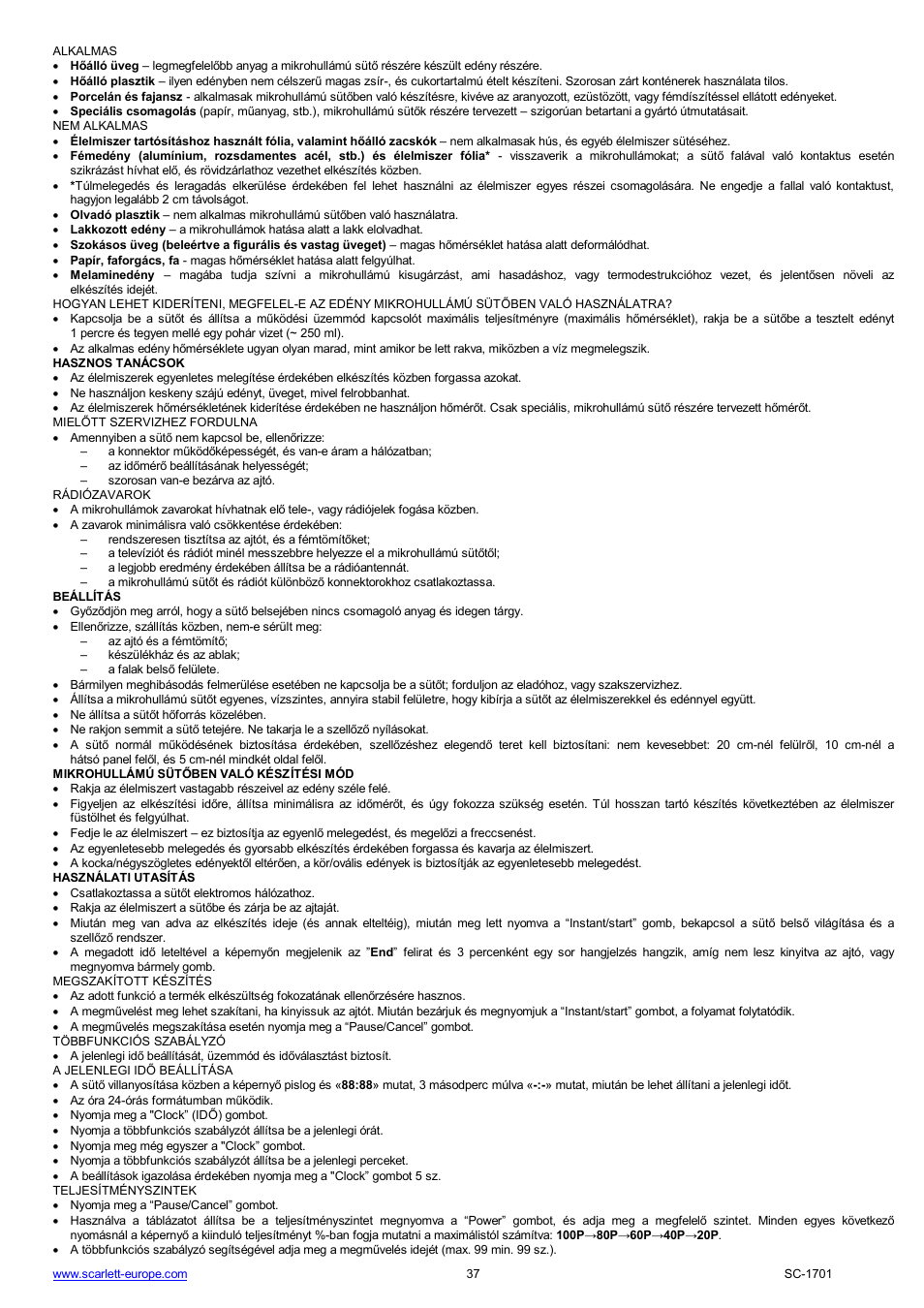 Scarlett SC-1701 User Manual | Page 37 / 48