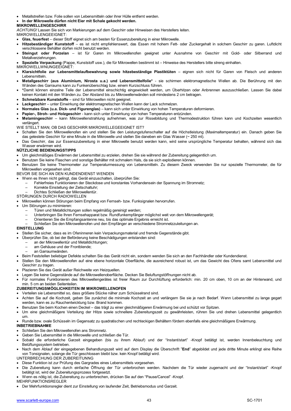 Scarlett SC-1701 User Manual | Page 43 / 48
