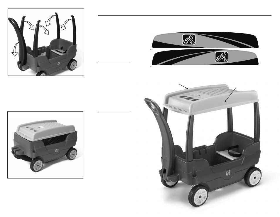 23 decal placement, Decalcomanie/ etiqueta adhesiva | Step2 Canopy Wagon User Manual | Page 6 / 6