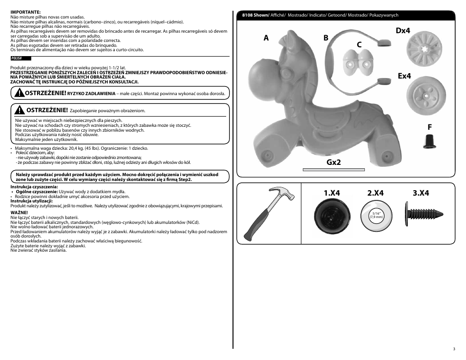 Bc dx4 ex4 f gx2 | Step2 Wild Side Riders Giraffe User Manual | Page 3 / 6