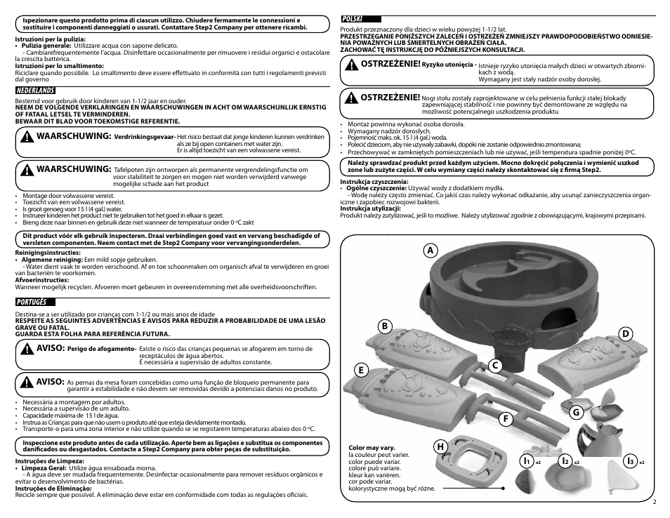 Step2 WaterWheel Play Table User Manual | Page 2 / 4