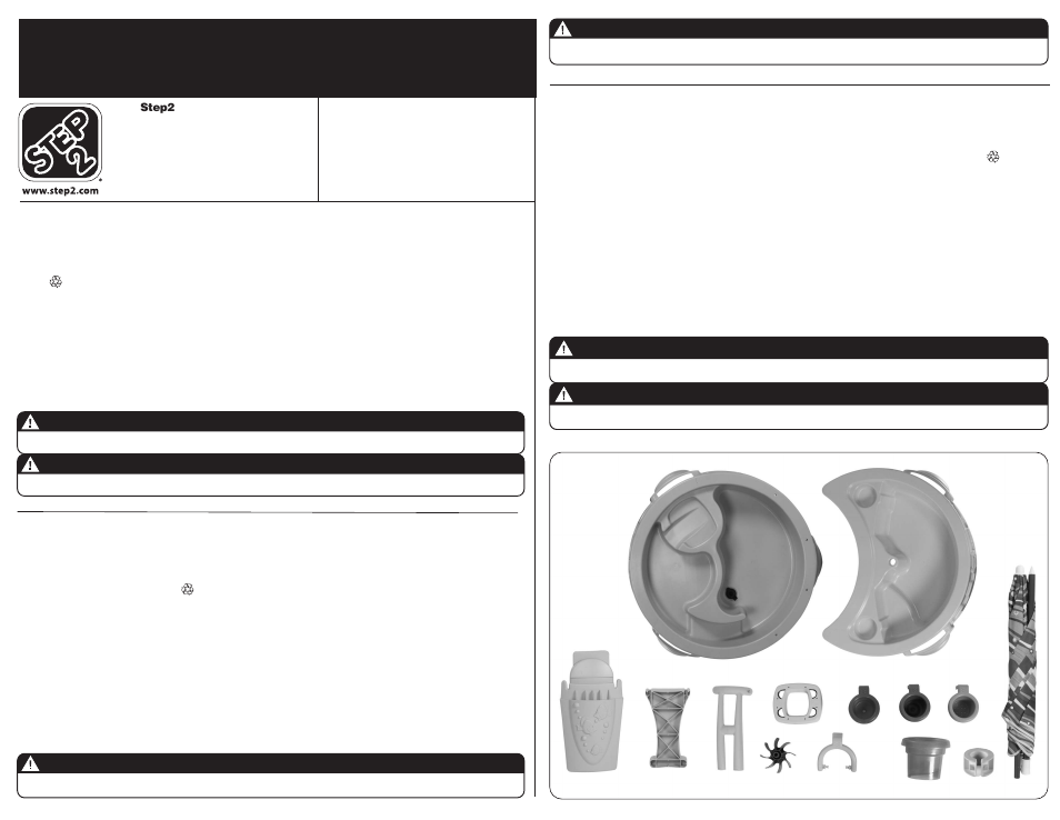 Step2 Shady Oasis Sand & Water Table™ with 42 User Manual | 5 pages