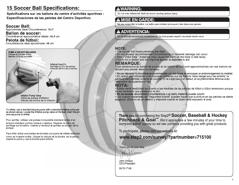 Step2 Kick and Shoot Sports Combo User Manual | Page 12 / 12