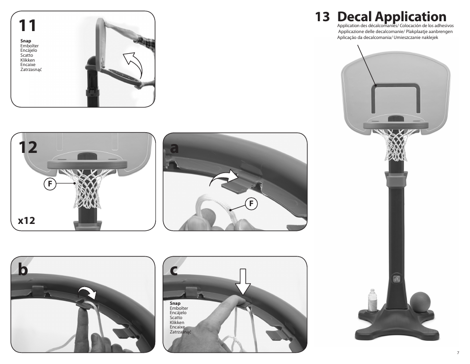 Bc a 12 11, Decal application | Step2 Kick and Shoot Sports Combo User Manual | Page 7 / 12