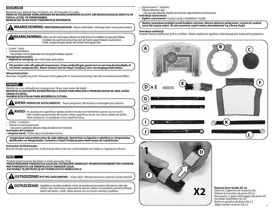 X2 1 | Step2 Floor to Door Basketball User Manual | Page 2 / 8