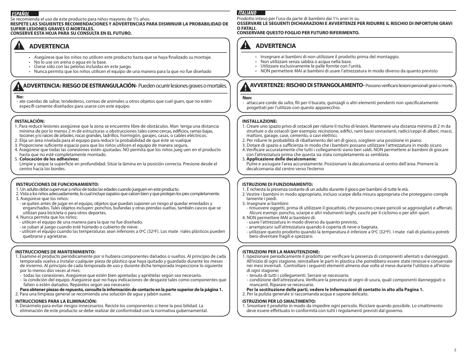 Advertencia | Step2 Shootin' Hoops Junior Basketball Set User Manual | Page 2 / 8