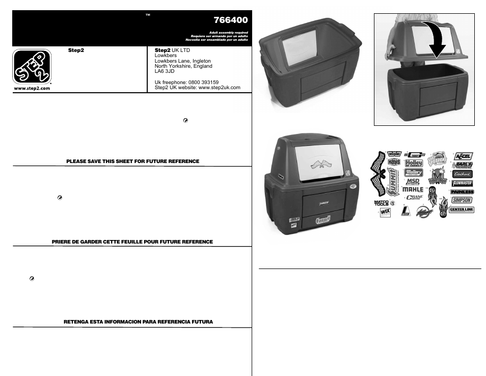 Speedway storage chest | Step2 Racing Room Combo User Manual | Page 13 / 13