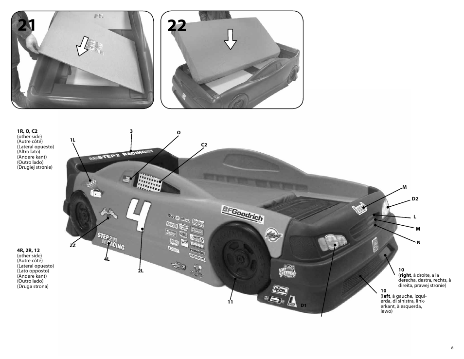 Step2 Stock Car Convertible Bed User Manual | Page 8 / 9