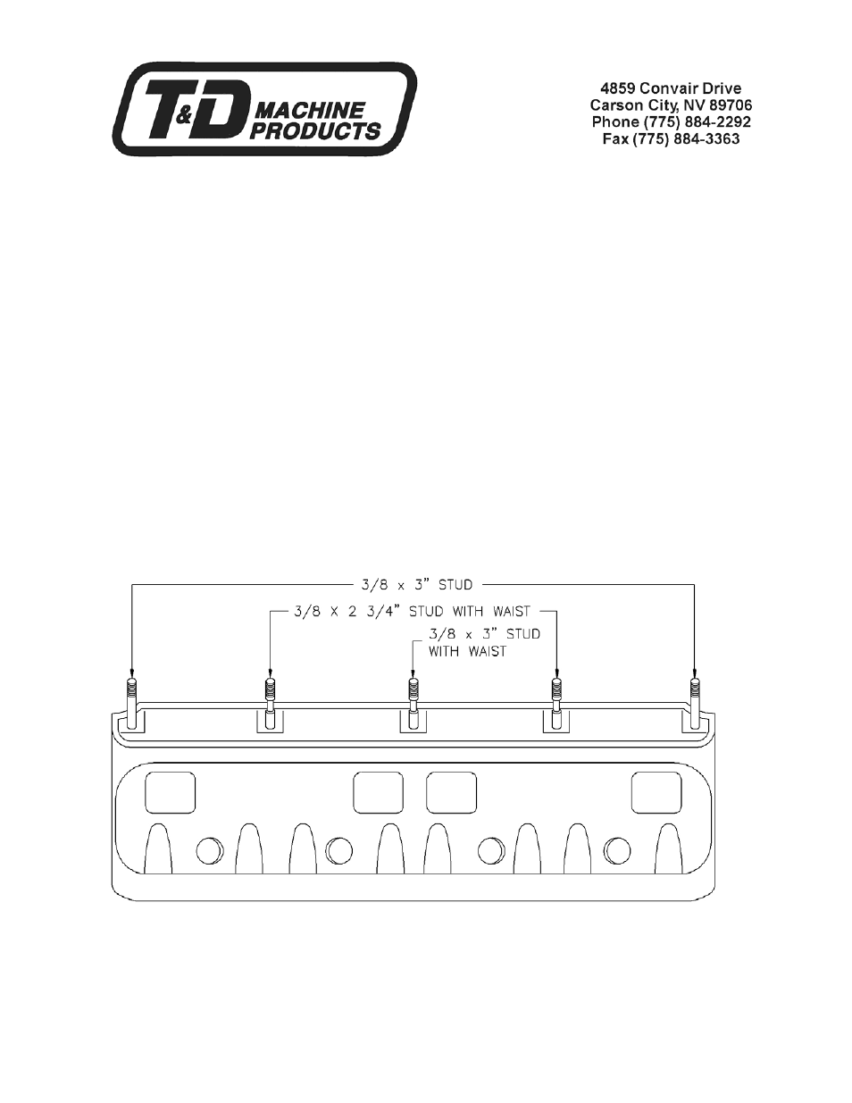 T&D Machine Products Chrysler B-1 User Manual | 2 pages