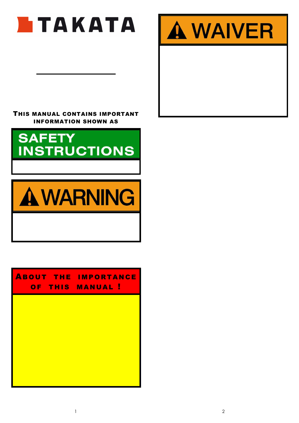 Takata Racing RACE 4 SNAP User Manual | 9 pages