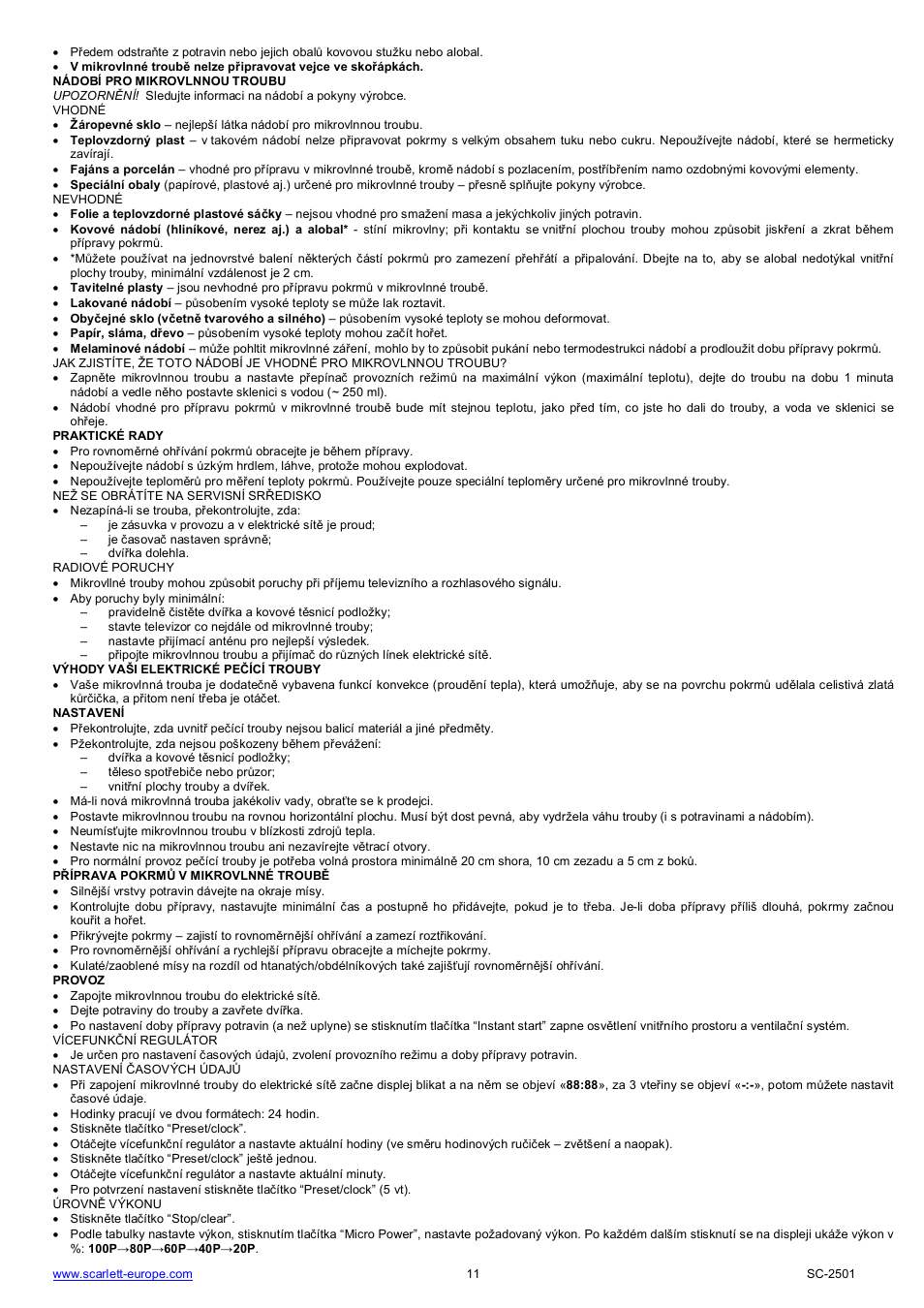 Scarlett SC-2501 User Manual | Page 11 / 52