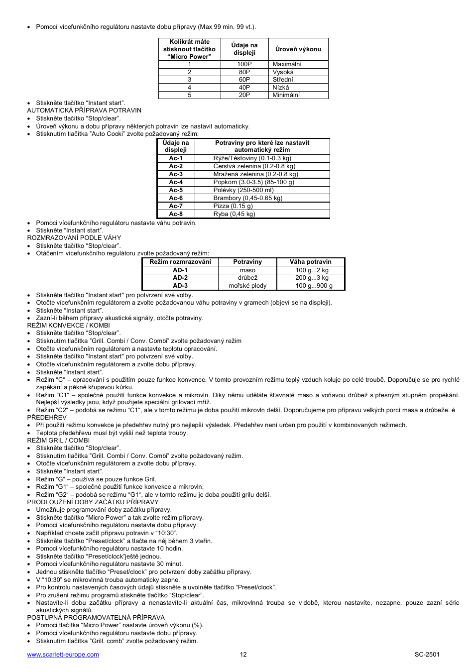 Scarlett SC-2501 User Manual | Page 12 / 52