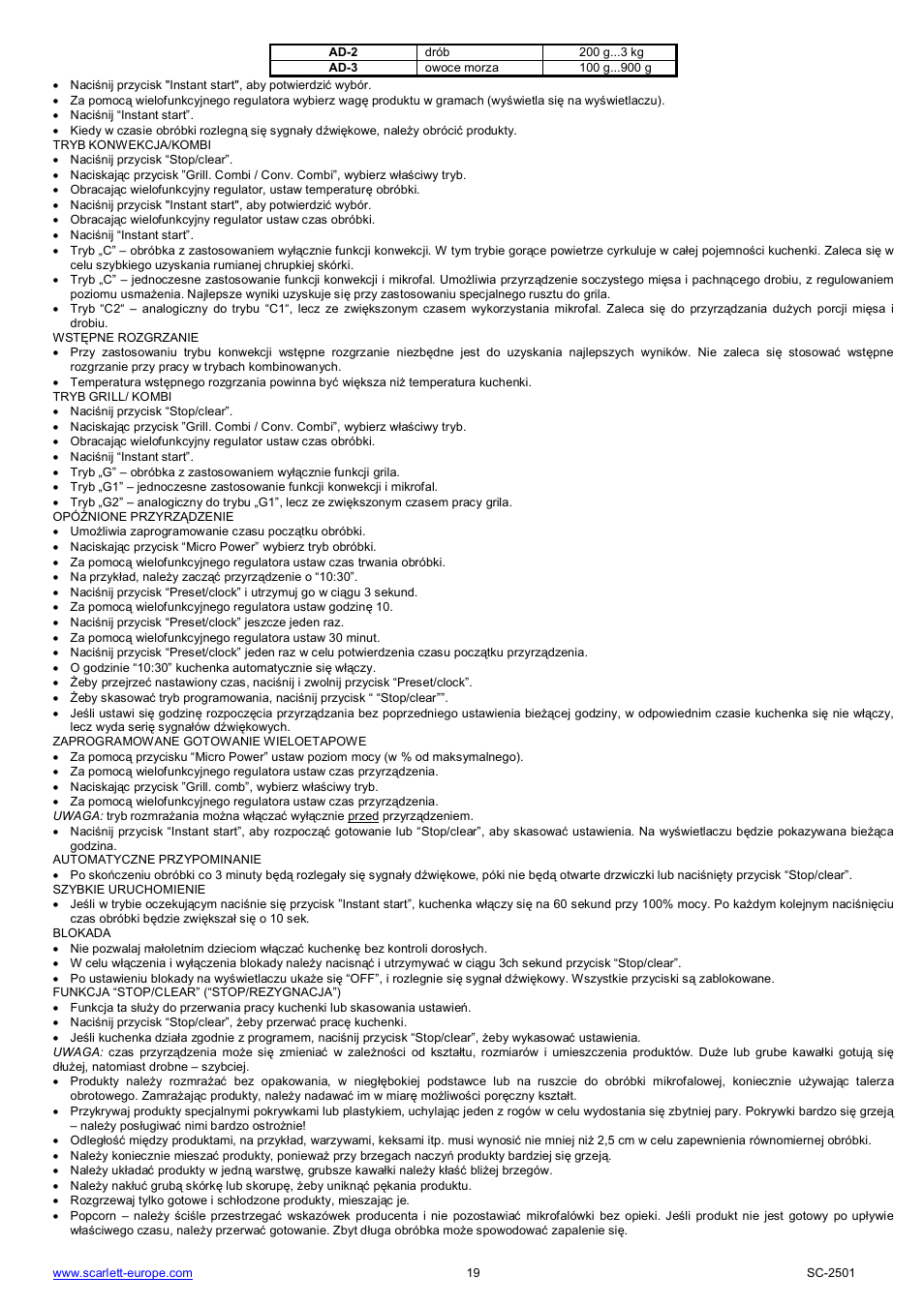 Scarlett SC-2501 User Manual | Page 19 / 52